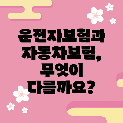 운전자보험과 자동차보험, 무엇이 다를까요?