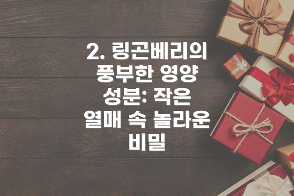 2. 링곤베리의 풍부한 영양 성분: 작은 열매 속 놀라운 비밀