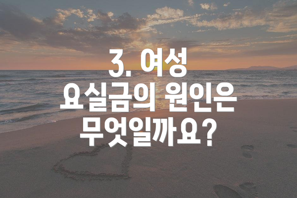 3. 여성 요실금의 원인은 무엇일까요?