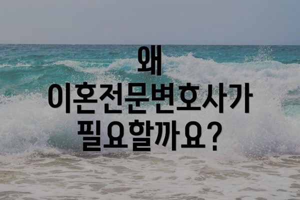 왜 이혼전문변호사가 필요할까요?
