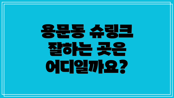 용문동 슈링크 잘하는 곳은 어디일까요?