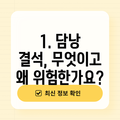 1. 담낭 결석, 무엇이고 왜 위험한가요?