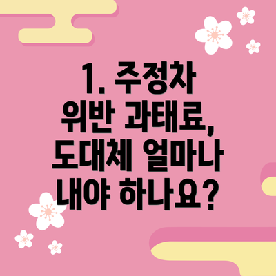 1. 주정차 위반 과태료, 도대체 얼마나 내야 하나요?