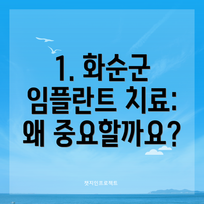 1. 화순군 임플란트 치료: 왜 중요할까요?