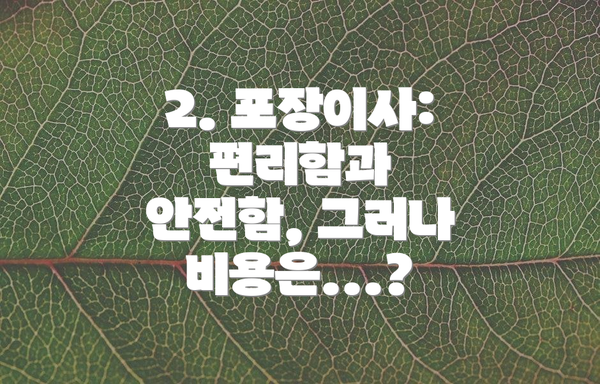2. 포장이사: 편리함과 안전함, 그러나 비용은...?