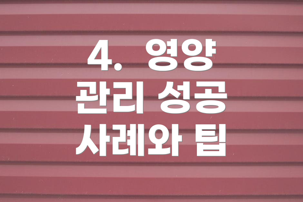 4.  영양 관리 성공 사례와 팁