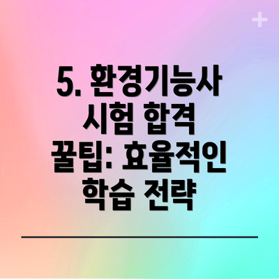 5. 환경기능사 시험 합격 꿀팁: 효율적인 학습 전략