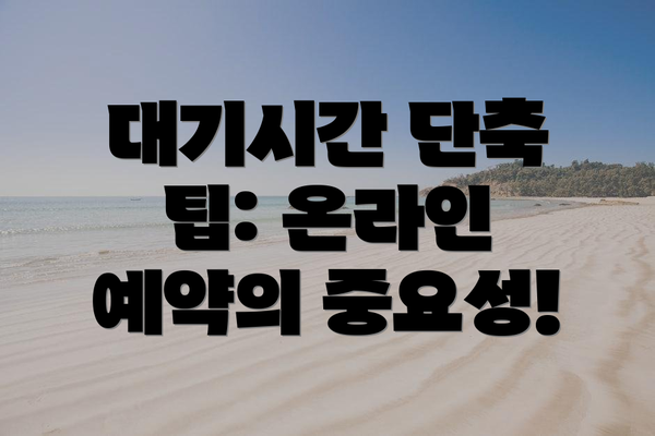 대기시간 단축 팁: 온라인 예약의 중요성!