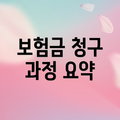 보험금 청구 과정 요약