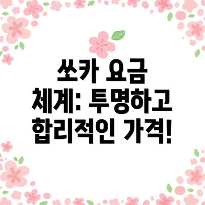 쏘카 요금 체계: 투명하고 합리적인 가격!