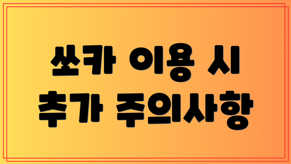 쏘카 이용 시 추가 주의사항
