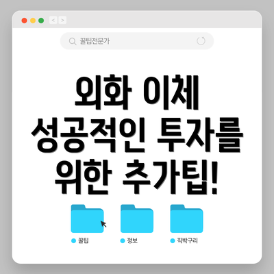 외화 이체 성공적인 투자를 위한 추가팁!