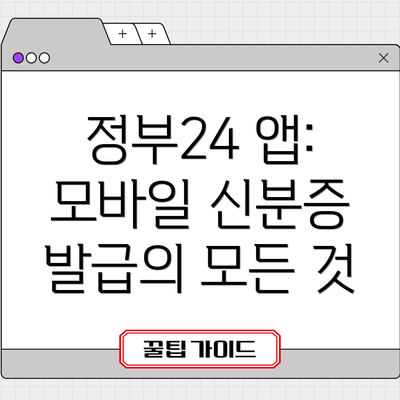 정부24 앱: 모바일 신분증 발급의 모든 것