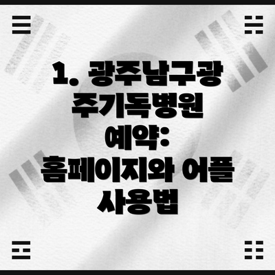 1. 광주남구광주기독병원 예약: 홈페이지와 어플 사용법