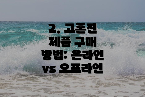 2. 고혼진 제품 구매 방법: 온라인 vs 오프라인