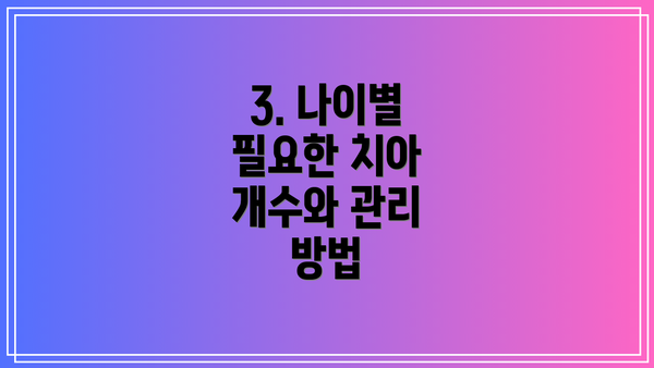 3. 나이별 필요한 치아 개수와 관리 방법