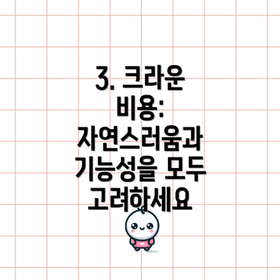 3. 크라운 비용:  자연스러움과 기능성을 모두 고려하세요