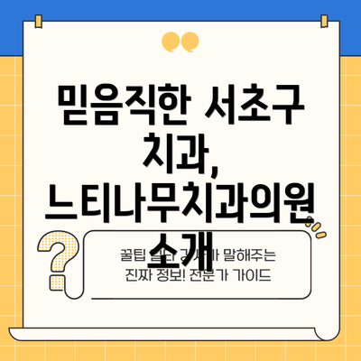 믿음직한 서초구 치과, 느티나무치과의원 소개