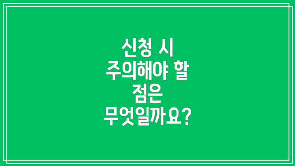 신청 시 주의해야 할 점은 무엇일까요?