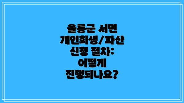 울릉군 서면 개인회생/파산 신청 절차: 어떻게 진행되나요?