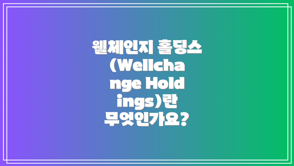 웰체인지 홀딩스(Wellchange Holdings)란 무엇인가요?