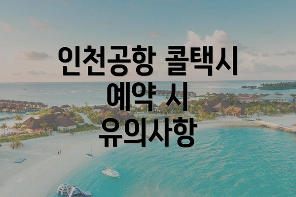 인천공항 콜택시 예약 시 유의사항