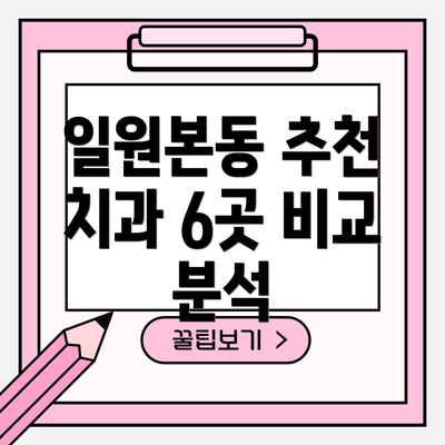 일원본동 추천 치과 6곳 비교 분석