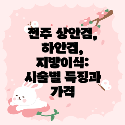 전주 상안검, 하안검, 지방이식: 시술별 특징과 가격
