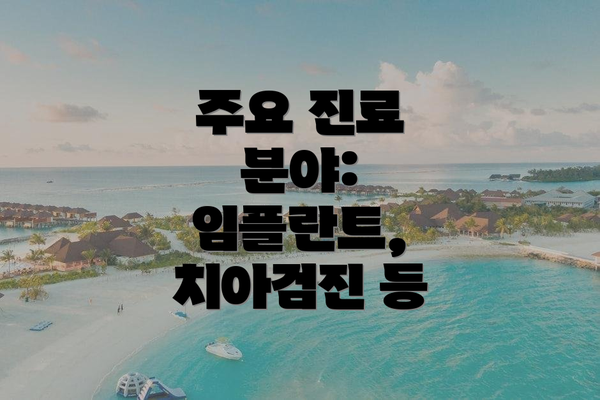 주요 진료 분야: 임플란트, 치아검진 등