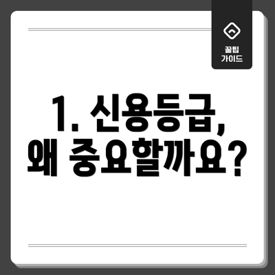 1. 신용등급, 왜 중요할까요?