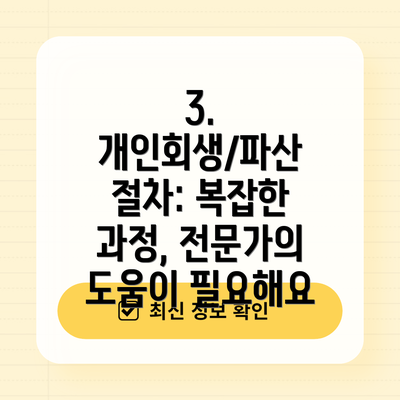 3. 개인회생/파산 절차: 복잡한 과정, 전문가의 도움이 필요해요