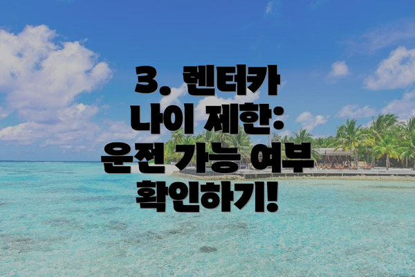 3. 렌터카 나이 제한: 운전 가능 여부 확인하기!