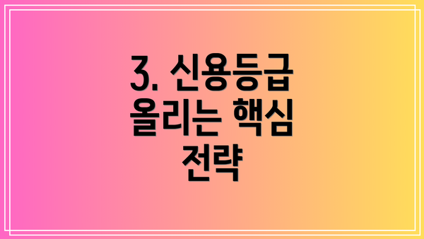 3. 신용등급 올리는 핵심 전략