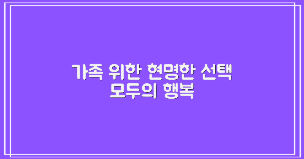 가족을 위한 현명한 선택