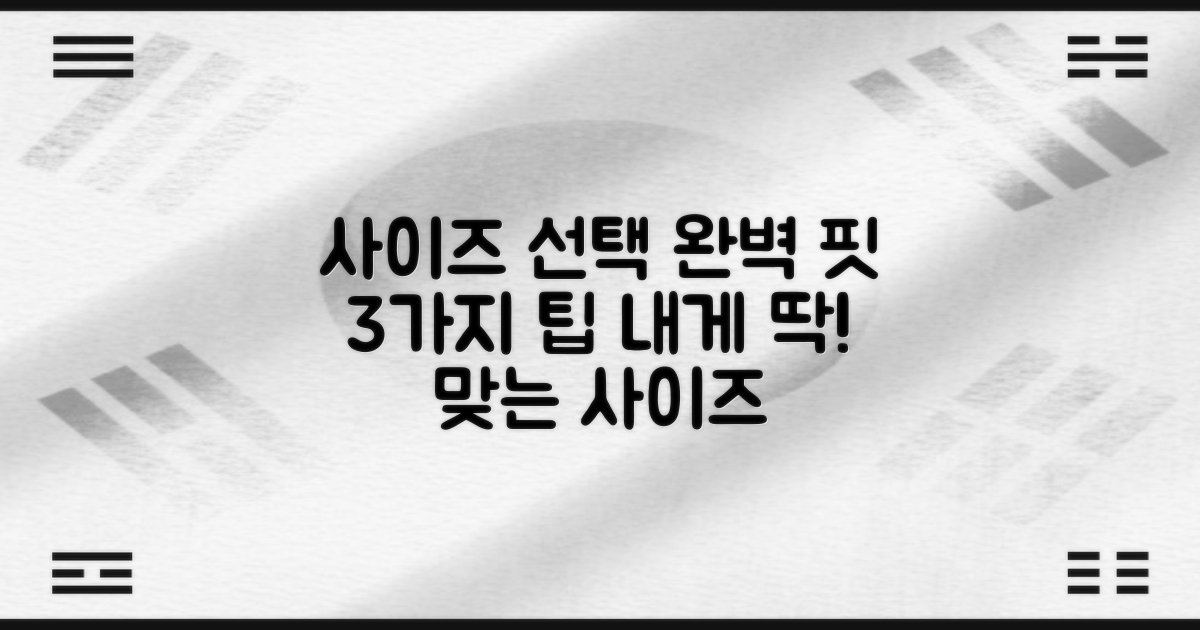 3가지 사이즈 선택 팁