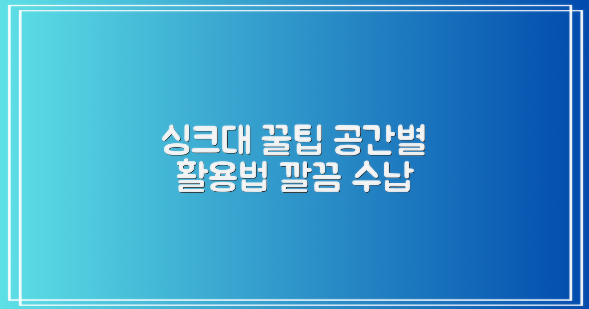 공간별 싱크대 활용법
